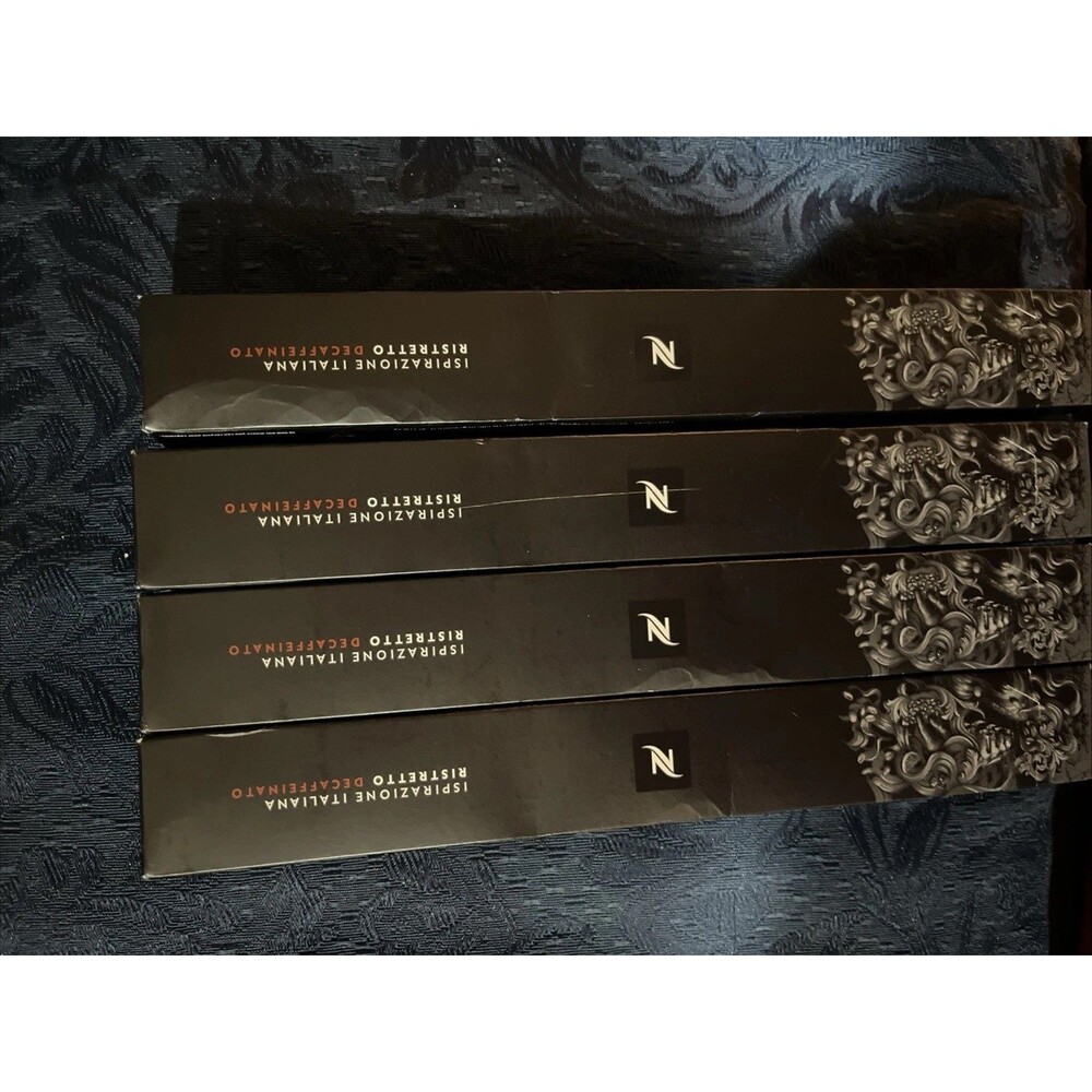 Nespresso 40 Ct Italiana Ristretto OriginalLine Coffee Pods 4 Packs of 10 Decaf